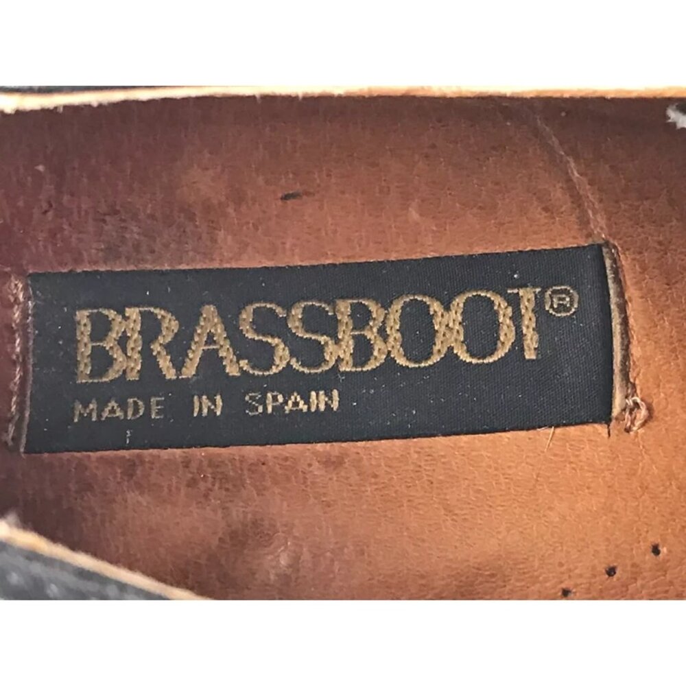 BrassBoot Mens Black 93687-01-SY Round Toe Lace Up Oxford Dress Shoes Size 9.5 - Picture 8 of 9